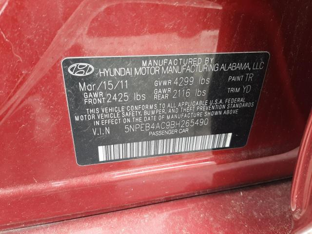 Photo 11 VIN: 5NPEB4AC9BH265490 - HYUNDAI SONATA 