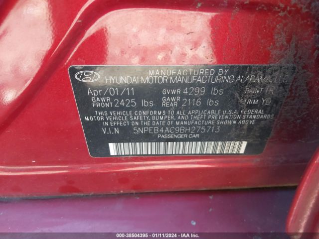 Photo 8 VIN: 5NPEB4AC9BH275713 - HYUNDAI SONATA 