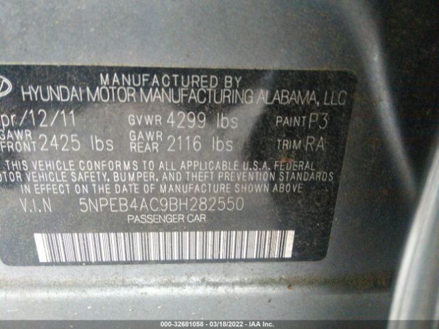 Photo 8 VIN: 5NPEB4AC9BH282550 - HYUNDAI SONATA 