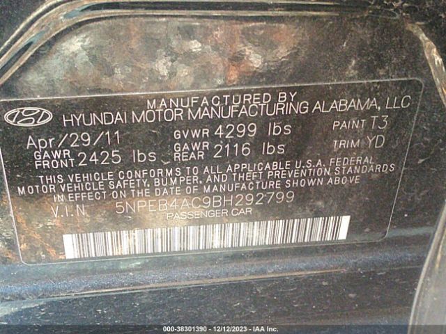 Photo 8 VIN: 5NPEB4AC9BH292799 - HYUNDAI SONATA 