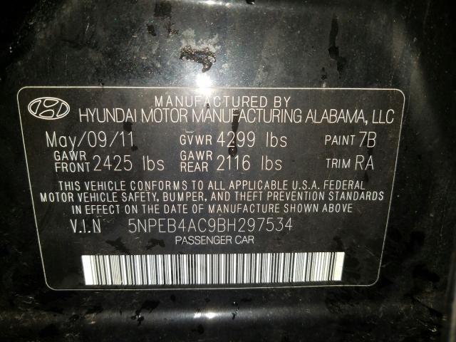 Photo 9 VIN: 5NPEB4AC9BH297534 - HYUNDAI SONATA GLS 