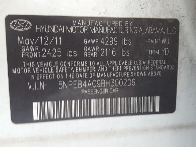 Photo 9 VIN: 5NPEB4AC9BH300206 - HYUNDAI SONATA GLS 