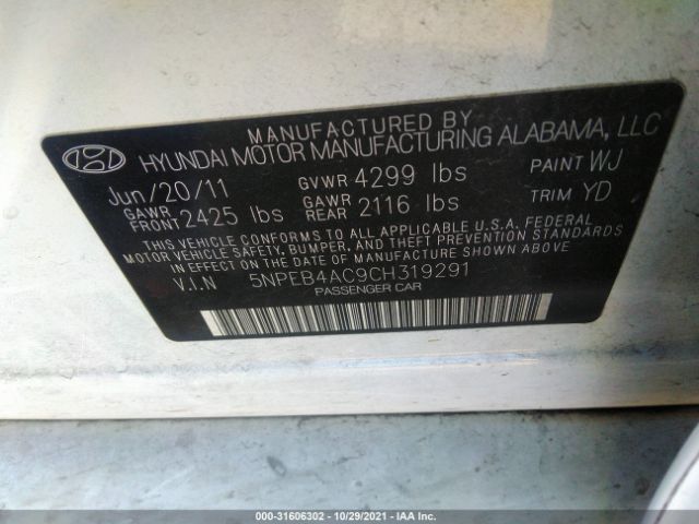 Photo 8 VIN: 5NPEB4AC9CH319291 - HYUNDAI SONATA 