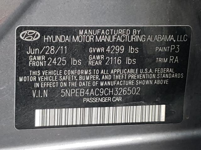 Photo 9 VIN: 5NPEB4AC9CH326502 - HYUNDAI SONATA GLS 