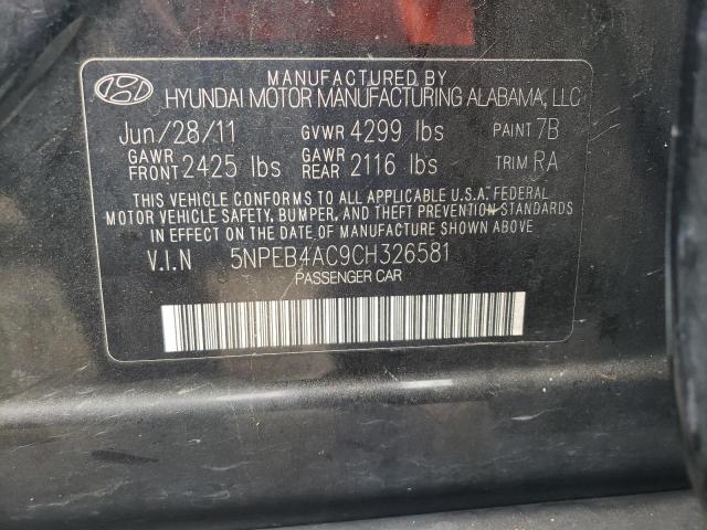 Photo 9 VIN: 5NPEB4AC9CH326581 - HYUNDAI SONATA GLS 