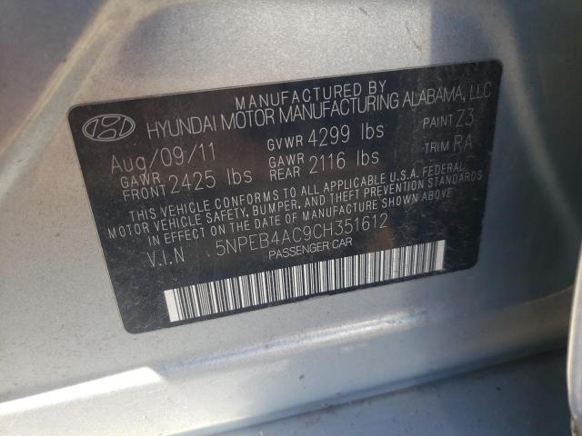 Photo 11 VIN: 5NPEB4AC9CH351612 - HYUNDAI SONATA 