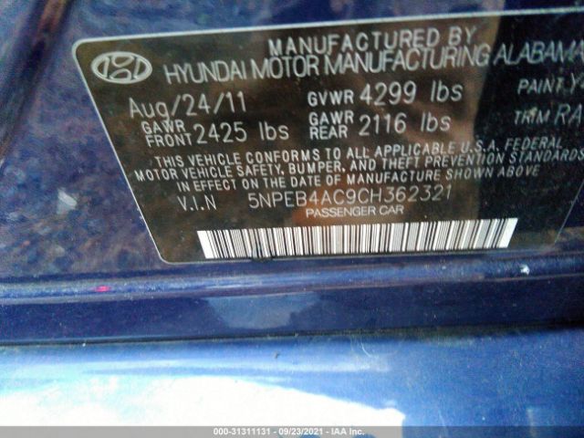 Photo 8 VIN: 5NPEB4AC9CH362321 - HYUNDAI SONATA 