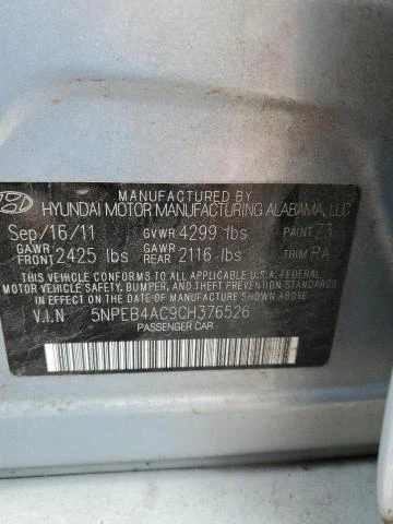 Photo 11 VIN: 5NPEB4AC9CH376526 - HYUNDAI SONATA GLS 