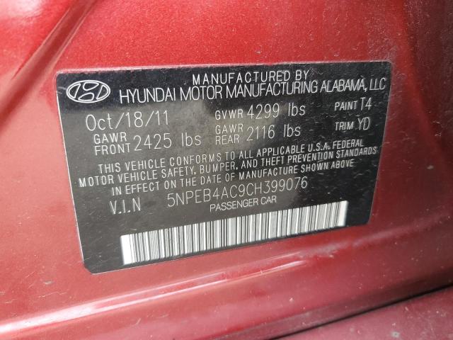 Photo 11 VIN: 5NPEB4AC9CH399076 - HYUNDAI SONATA 