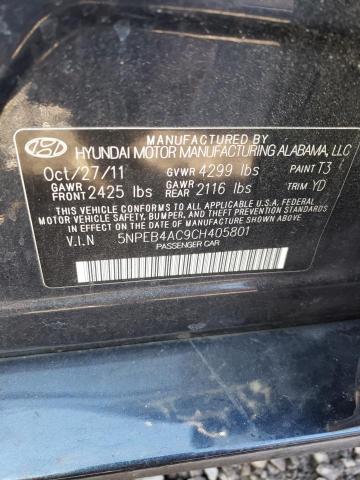 Photo 12 VIN: 5NPEB4AC9CH405801 - HYUNDAI SONATA 