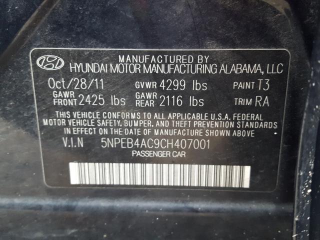 Photo 9 VIN: 5NPEB4AC9CH407001 - HYUNDAI SONATA GLS 