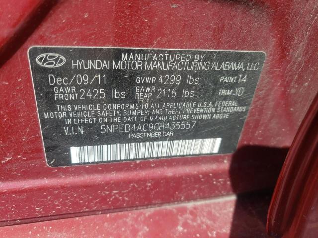 Photo 9 VIN: 5NPEB4AC9CH435557 - HYUNDAI SONATA GLS 