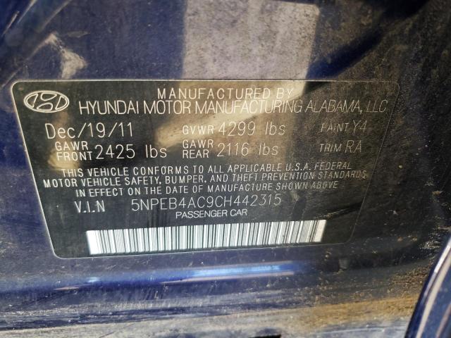 Photo 9 VIN: 5NPEB4AC9CH442315 - HYUNDAI SONATA GLS 