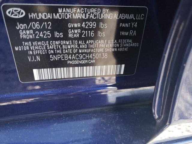 Photo 11 VIN: 5NPEB4AC9CH450138 - HYUNDAI SONATA 