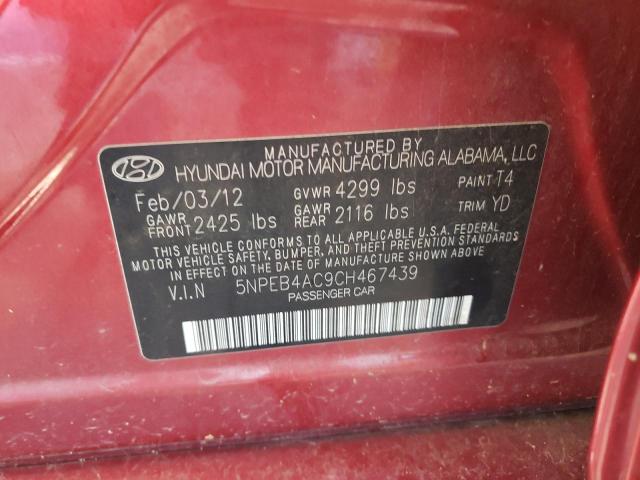 Photo 9 VIN: 5NPEB4AC9CH467439 - HYUNDAI SONATA GLS 