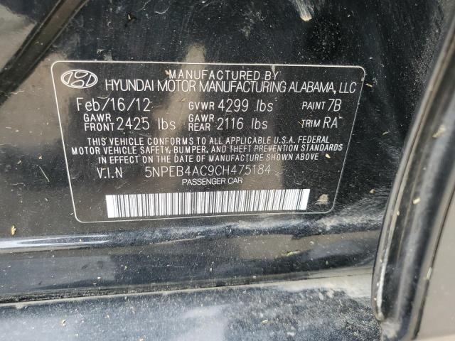 Photo 11 VIN: 5NPEB4AC9CH475184 - HYUNDAI SONATA GLS 