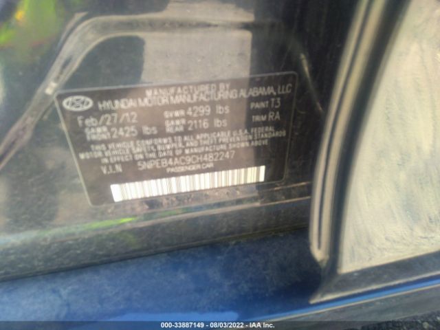 Photo 8 VIN: 5NPEB4AC9CH482247 - HYUNDAI SONATA 