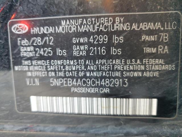 Photo 11 VIN: 5NPEB4AC9CH482913 - HYUNDAI SONATA 