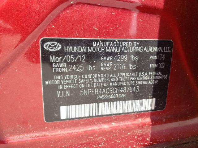 Photo 9 VIN: 5NPEB4AC9CH487643 - HYUNDAI SONATA GLS 