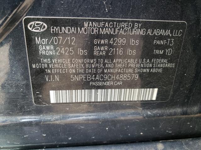 Photo 9 VIN: 5NPEB4AC9CH488579 - HYUNDAI SONATA GLS 