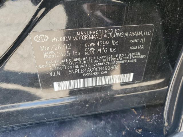 Photo 11 VIN: 5NPEB4AC9CH499808 - HYUNDAI SONATA GLS 