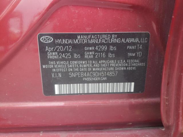 Photo 9 VIN: 5NPEB4AC9DH514857 - HYUNDAI SONATA GLS 