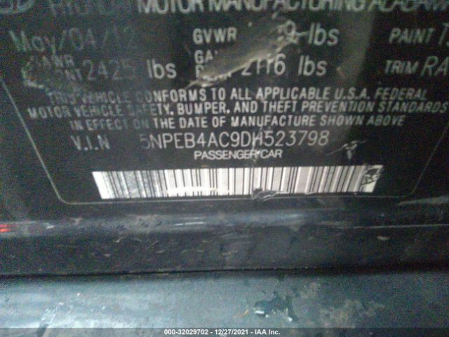 Photo 8 VIN: 5NPEB4AC9DH523798 - HYUNDAI SONATA 