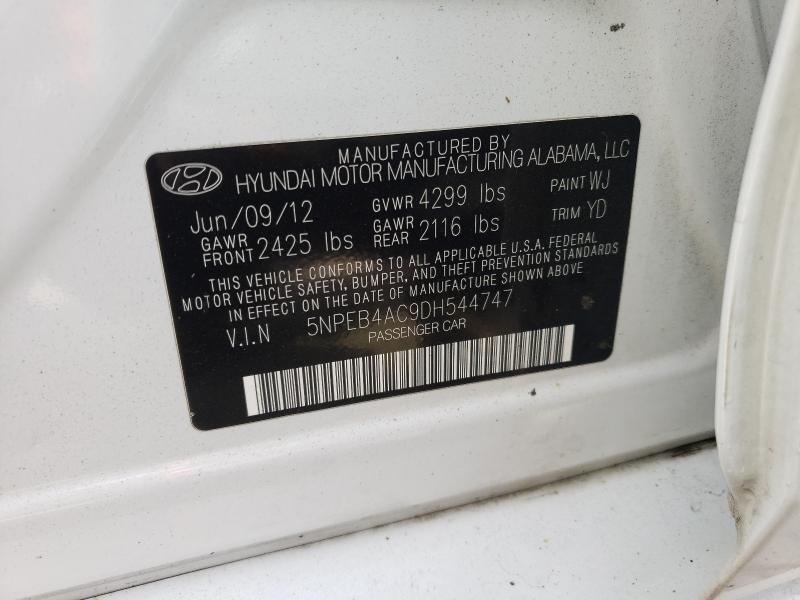 Photo 9 VIN: 5NPEB4AC9DH544747 - HYUNDAI SONATA GLS 