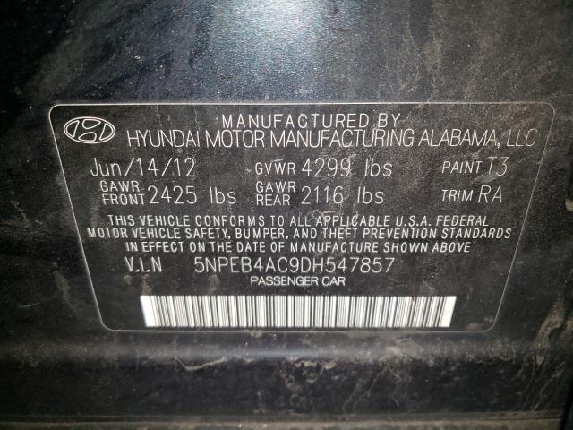 Photo 9 VIN: 5NPEB4AC9DH547857 - HYUNDAI SONATA GLS 