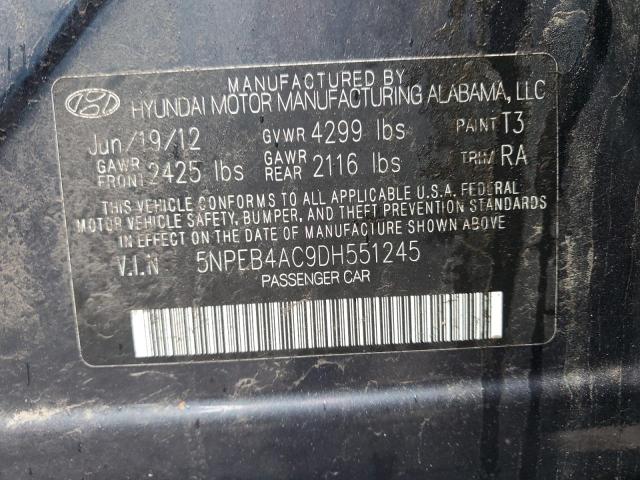 Photo 11 VIN: 5NPEB4AC9DH551245 - HYUNDAI SONATA GLS 