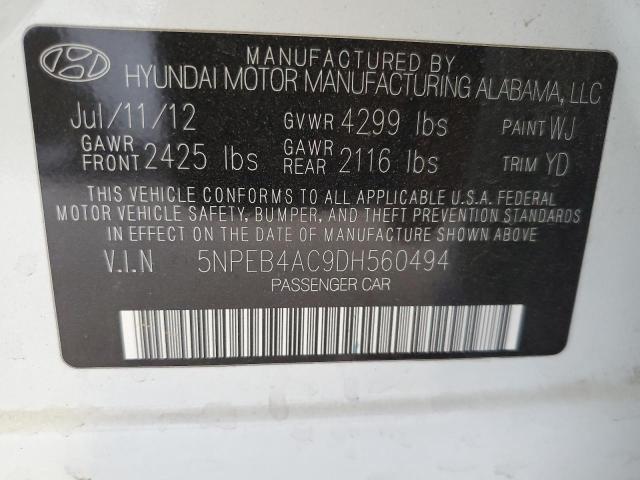 Photo 11 VIN: 5NPEB4AC9DH560494 - HYUNDAI SONATA GLS 