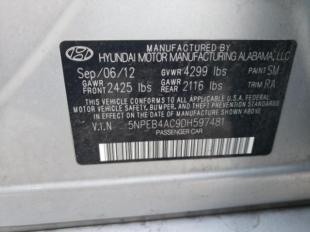 Photo 9 VIN: 5NPEB4AC9DH597481 - HYUNDAI SONATA GLS 