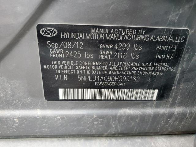 Photo 11 VIN: 5NPEB4AC9DH599182 - HYUNDAI SONATA 