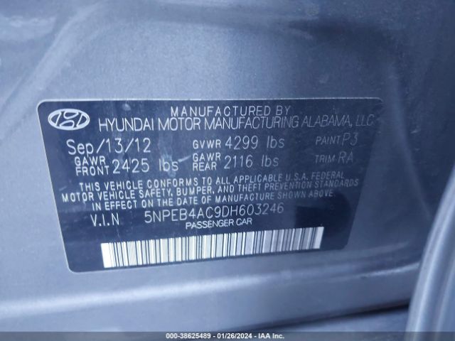 Photo 8 VIN: 5NPEB4AC9DH603246 - HYUNDAI SONATA 