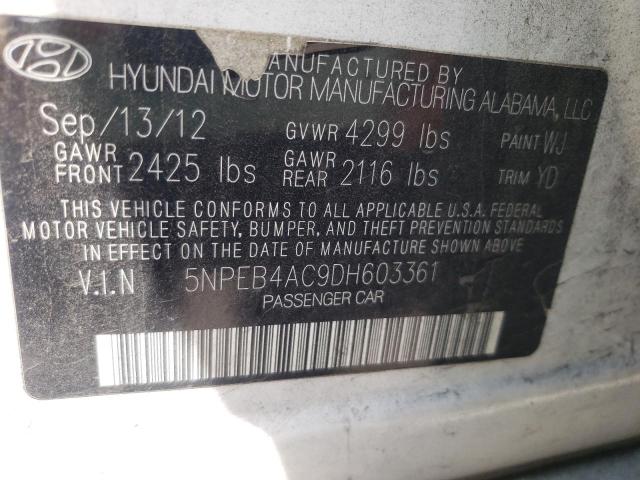 Photo 11 VIN: 5NPEB4AC9DH603361 - HYUNDAI SONATA GLS 