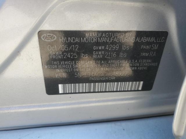 Photo 12 VIN: 5NPEB4AC9DH618927 - HYUNDAI SONATA 