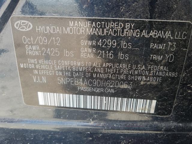 Photo 9 VIN: 5NPEB4AC9DH620063 - HYUNDAI SONATA GLS 