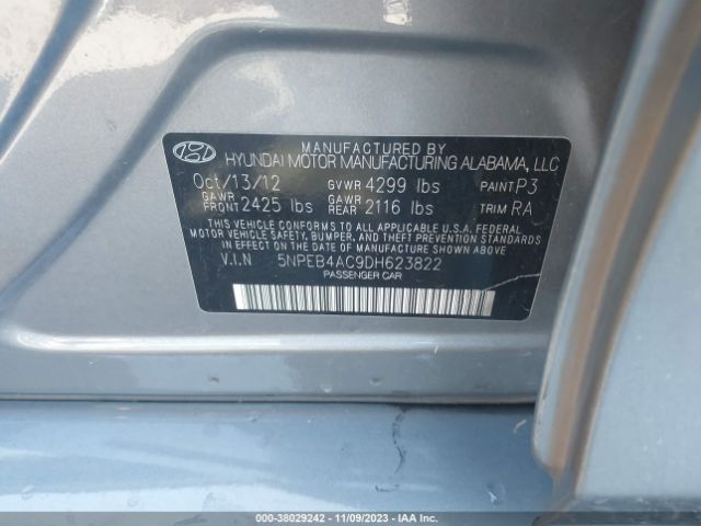 Photo 8 VIN: 5NPEB4AC9DH623822 - HYUNDAI SONATA 