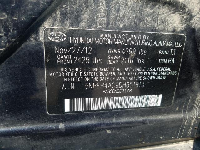 Photo 9 VIN: 5NPEB4AC9DH651913 - HYUNDAI SONATA GLS 