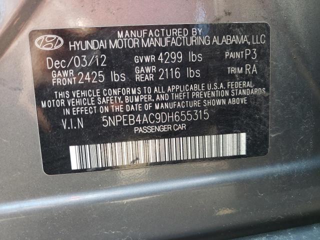 Photo 9 VIN: 5NPEB4AC9DH655315 - HYUNDAI SONATA GLS 