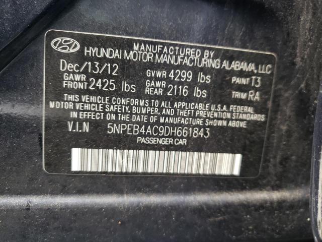 Photo 9 VIN: 5NPEB4AC9DH661843 - HYUNDAI SONATA GLS 