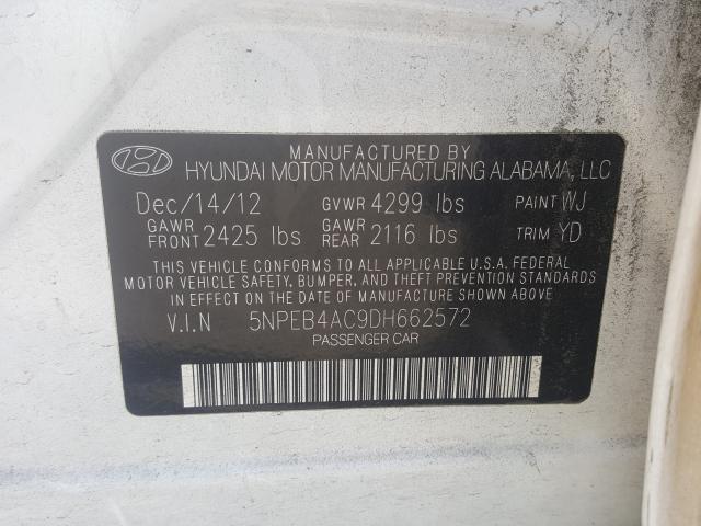 Photo 9 VIN: 5NPEB4AC9DH662572 - HYUNDAI SONATA GLS 