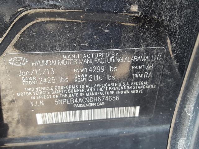 Photo 9 VIN: 5NPEB4AC9DH674656 - HYUNDAI SONATA GLS 