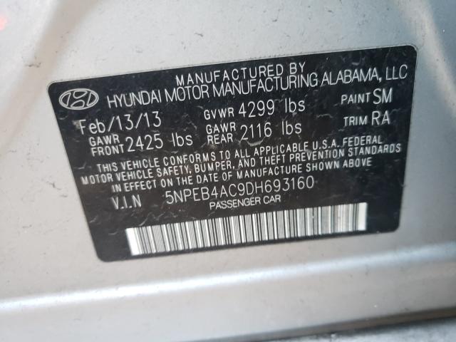 Photo 9 VIN: 5NPEB4AC9DH693160 - HYUNDAI SONATA GLS 