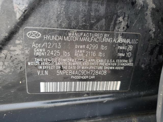 Photo 11 VIN: 5NPEB4AC9DH728408 - HYUNDAI SONATA GLS 