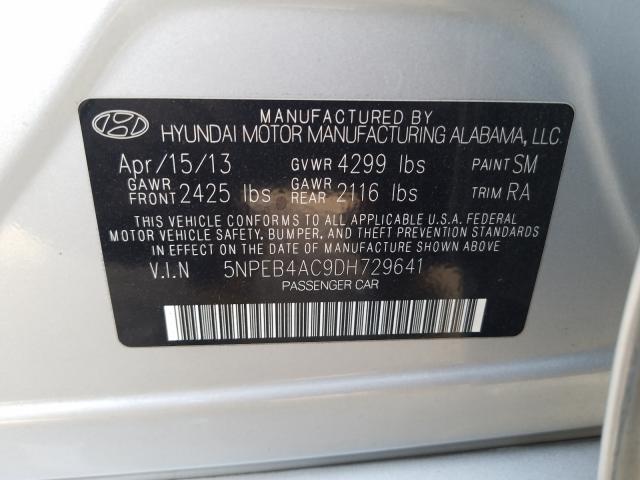 Photo 9 VIN: 5NPEB4AC9DH729641 - HYUNDAI SONATA GLS 