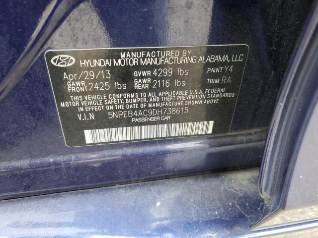 Photo 11 VIN: 5NPEB4AC9DH738615 - HYUNDAI SONATA GLS 