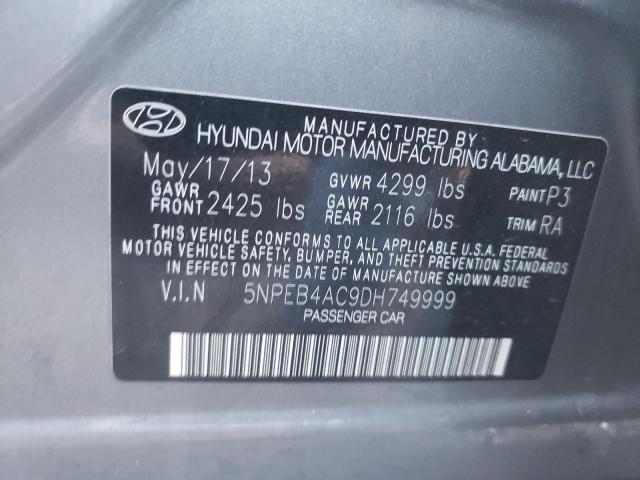 Photo 9 VIN: 5NPEB4AC9DH749999 - HYUNDAI SONATA GLS 