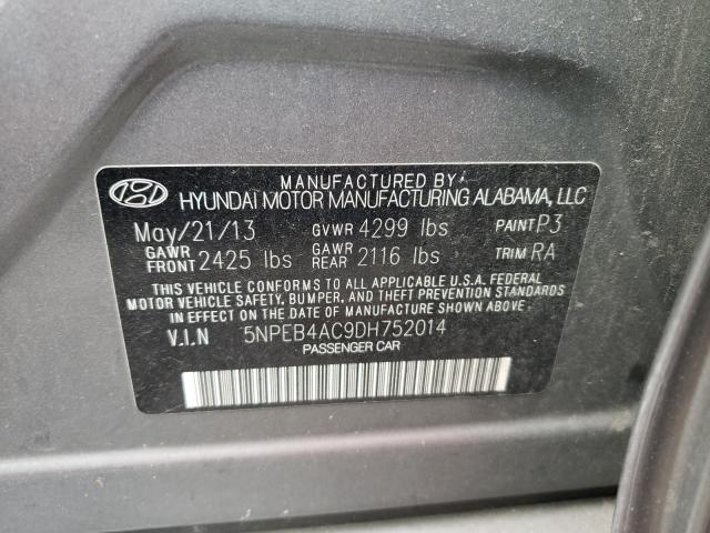 Photo 9 VIN: 5NPEB4AC9DH752014 - HYUNDAI SONATA GLS 