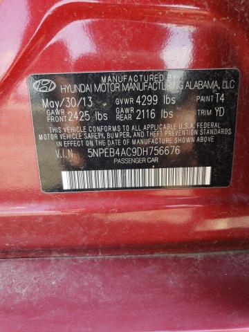 Photo 11 VIN: 5NPEB4AC9DH756676 - HYUNDAI SONATA GLS 